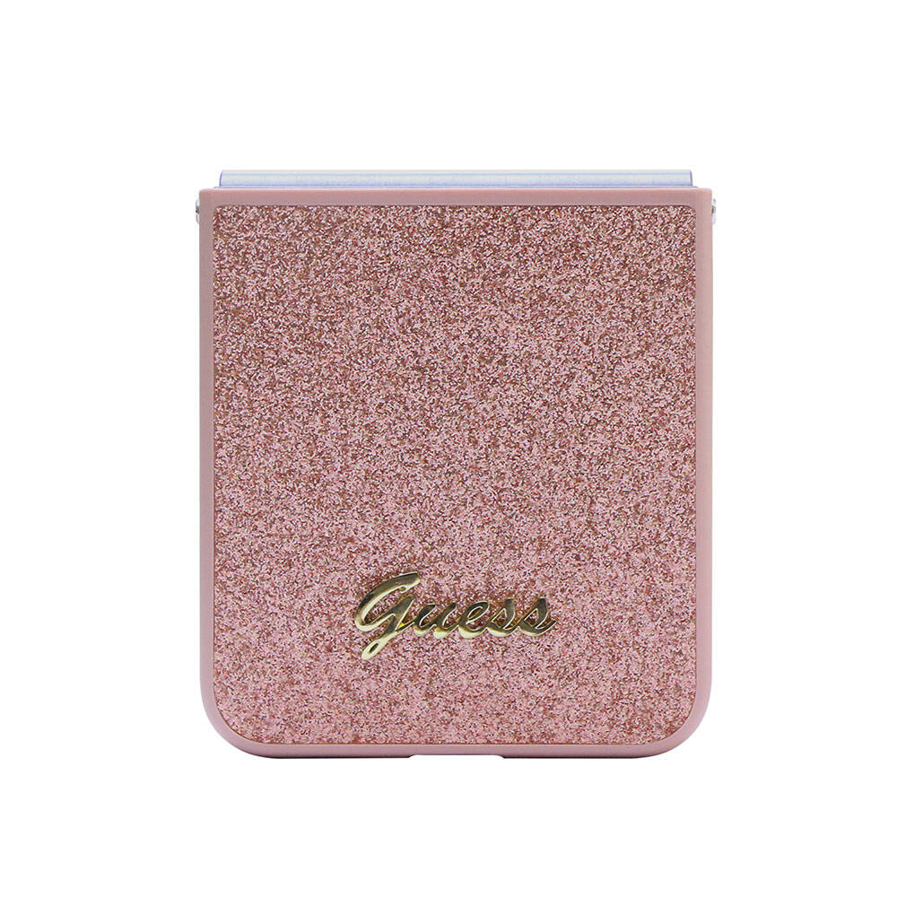 Galaxy Z Flip 5 Kılıf Guess Orijinal Lisanslı Yazı Logolu Glitter Script Kılıf