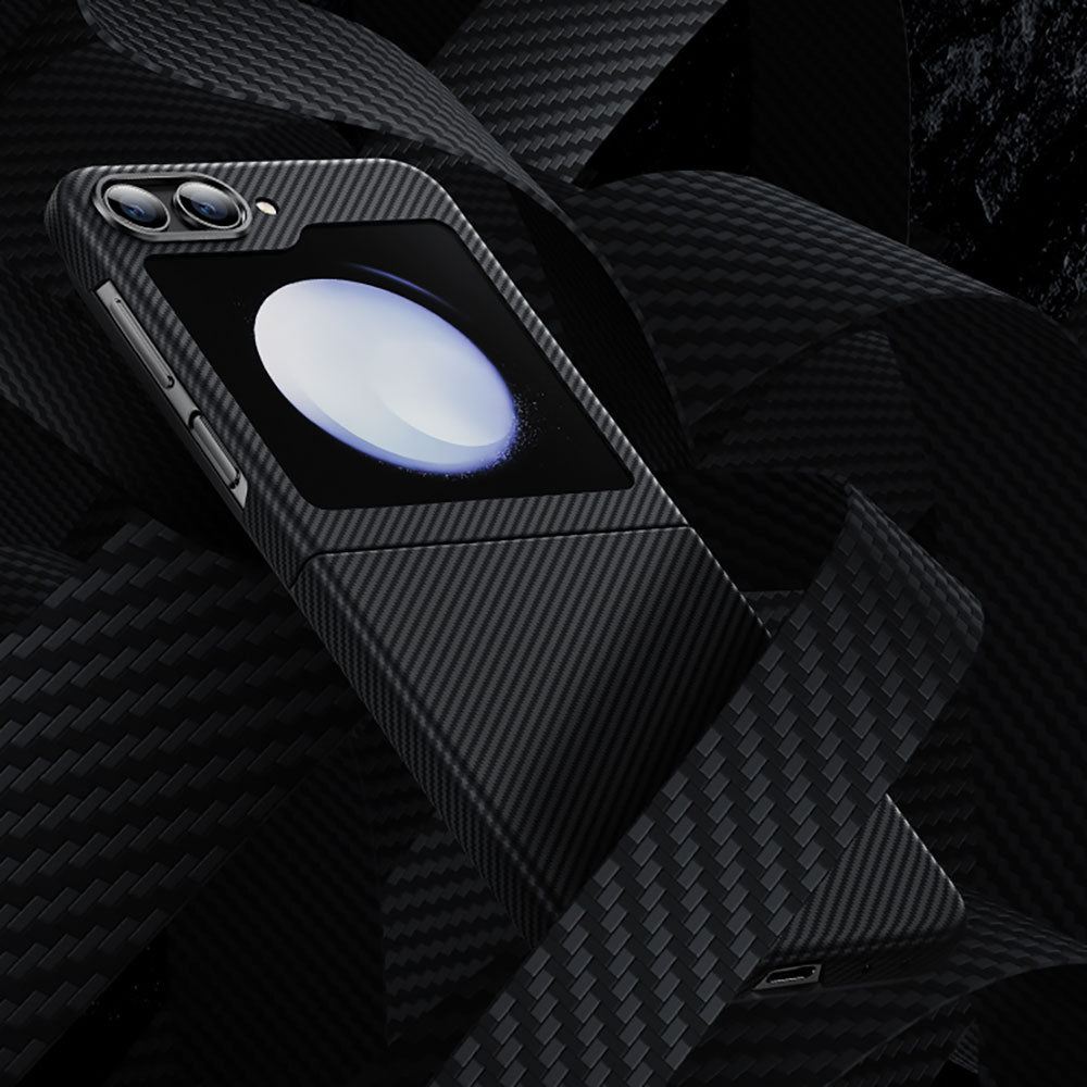 Galaxy Z Flip 5 Kılıf Karbon Fiber Benks Essential ArmorAir 600D Kevlar Kılıf