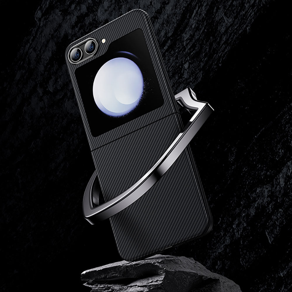Galaxy Z Flip 5 Kılıf Karbon Fiber Benks Essential ArmorAir 600D Kevlar Kılıf