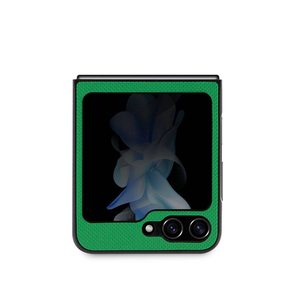 Galaxy Z Flip 5 Kılıf Lacoste Orijinal Lisanslı PU Pike Desenli Arka Yüzey İkonik Timsah Dokuma Logolu Kılıf