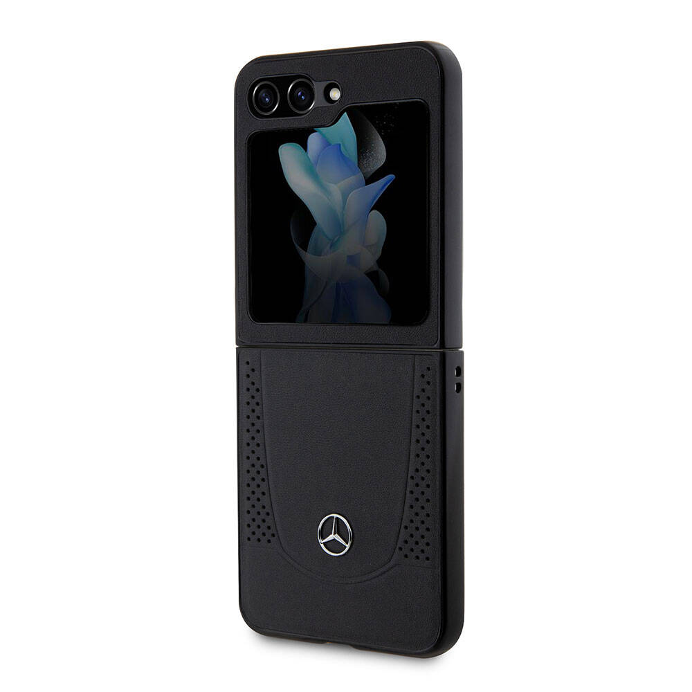 Galaxy Z Flip 5 Kılıf Mercedes Benz orijinal Lisanslı Metal Yıldız Logolu Urban Deri Kılıf