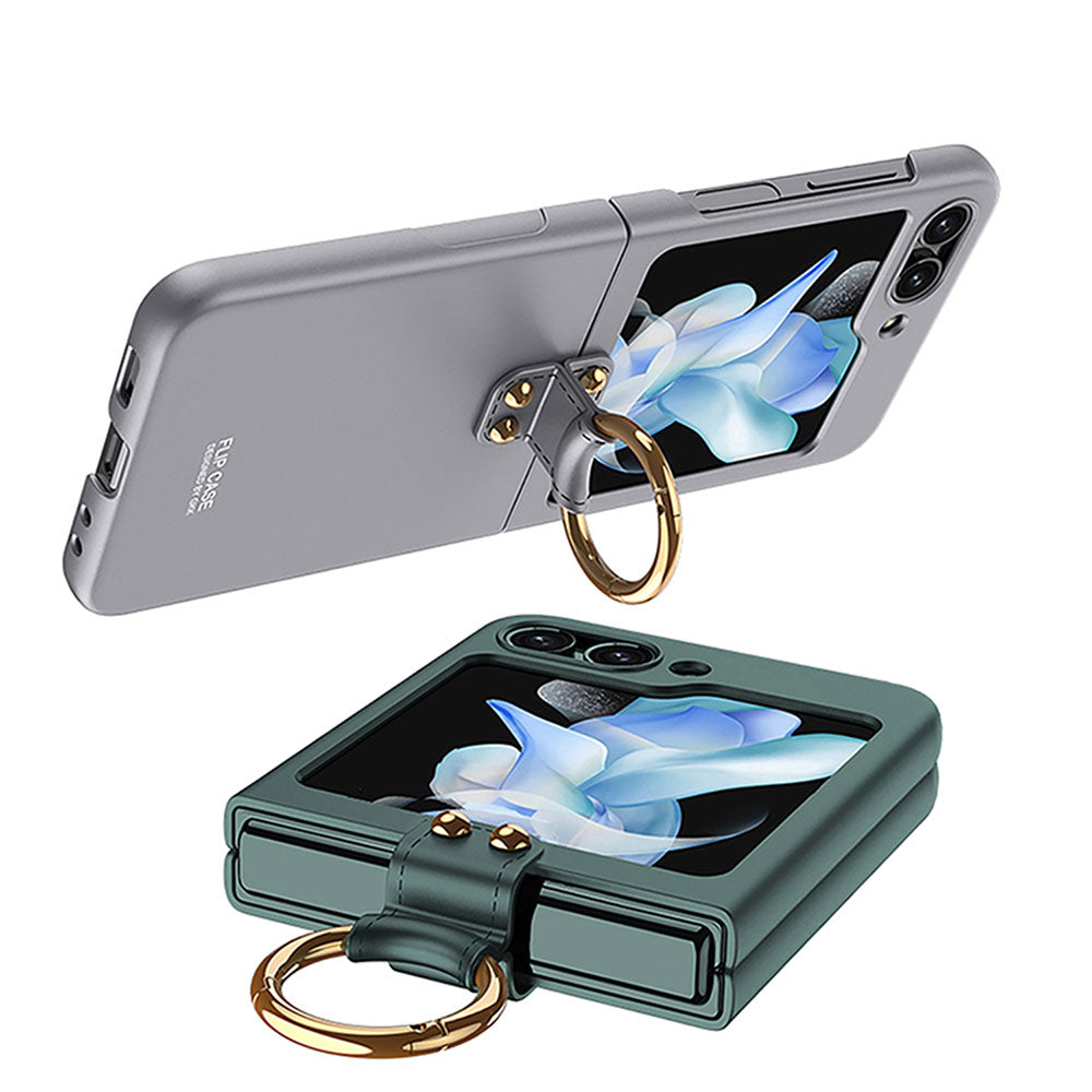Galaxy Z Flip 5 Kılıf Zore Kıpta Yüzüklü Flip Sert Kılıf