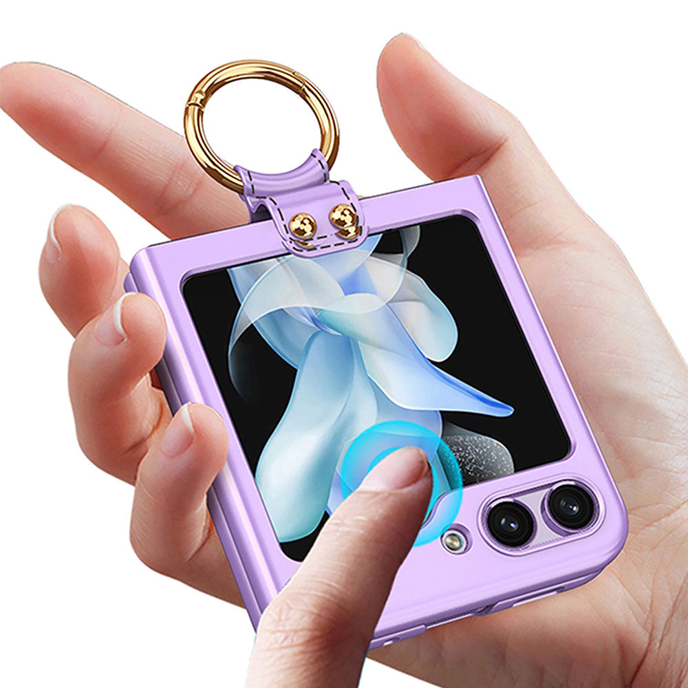 Galaxy Z Flip 5 Kılıf Zore Kıpta Yüzüklü Flip Sert Kılıf