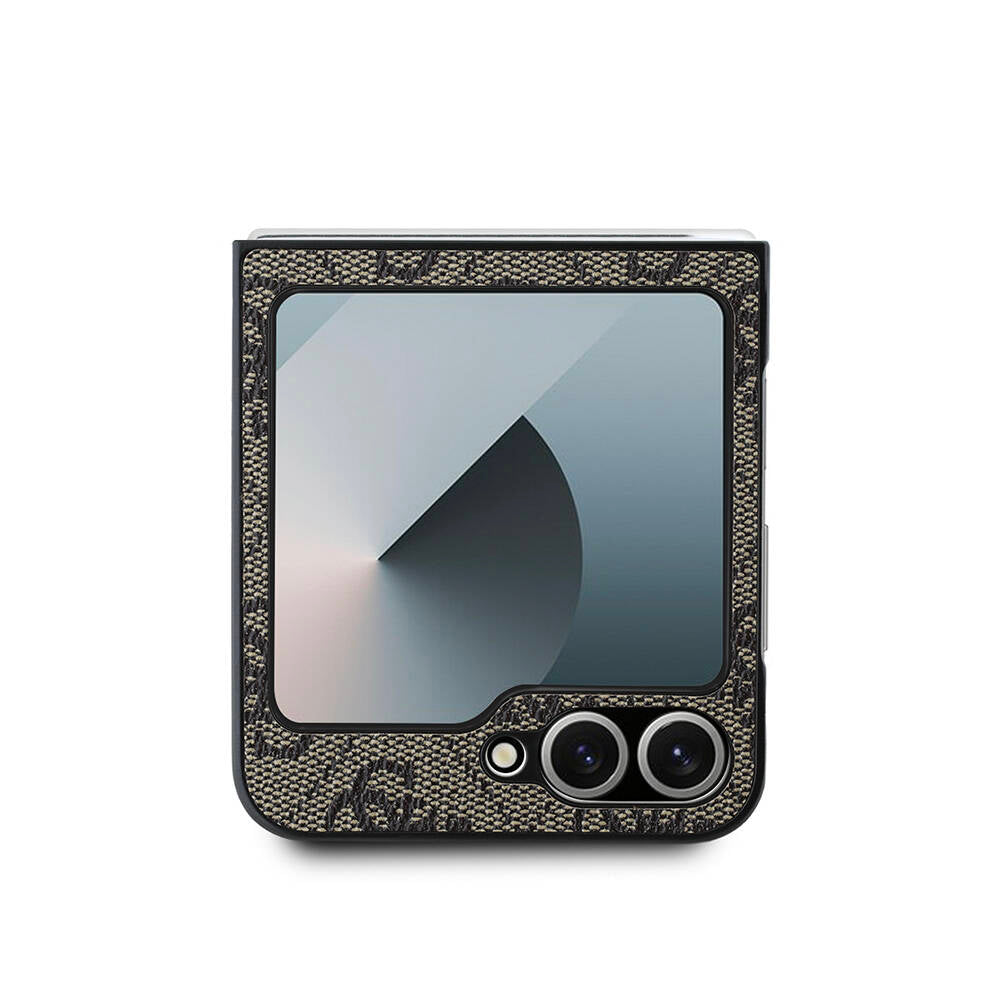 Galaxy Z Flip 6 Kılıf Guess Orijinal Lisanslı Leather Metal Logo Kılıf