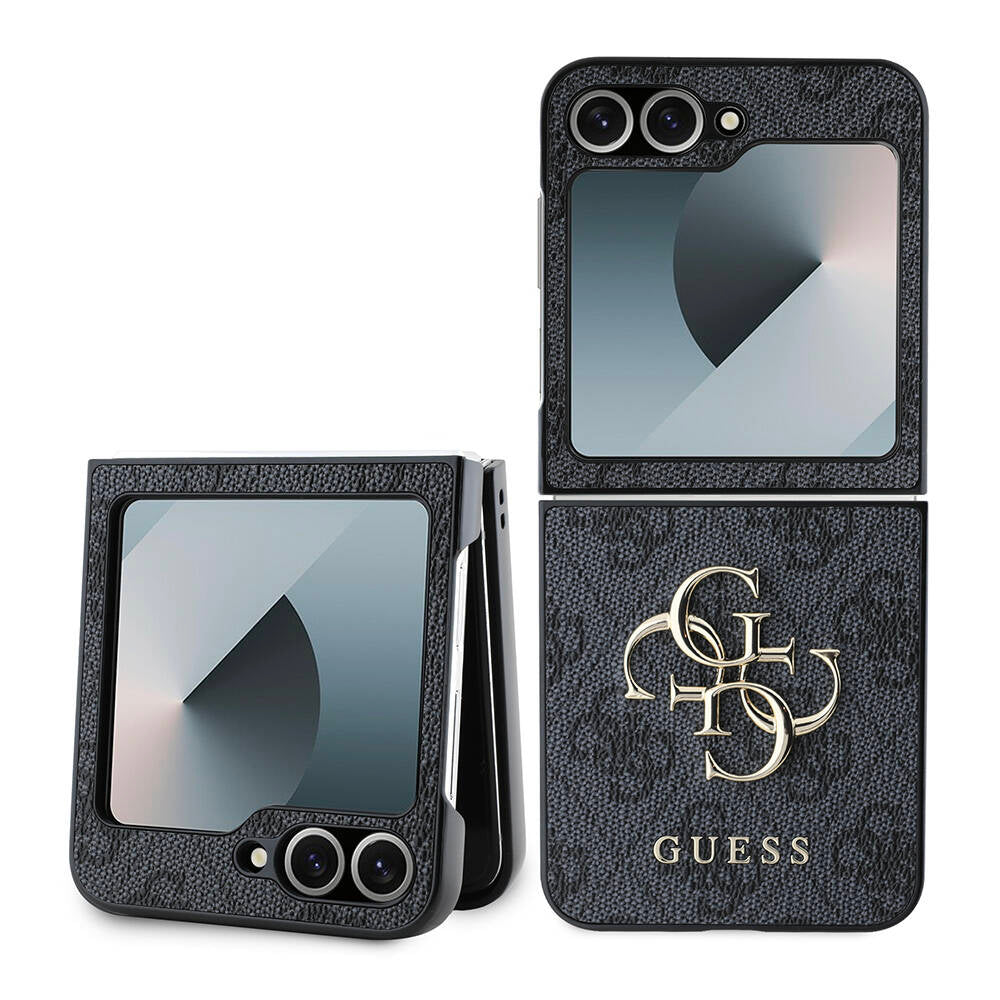 Galaxy Z Flip 6 Kılıf Guess Orijinal Lisanslı Leather Metal Logo Kılıf