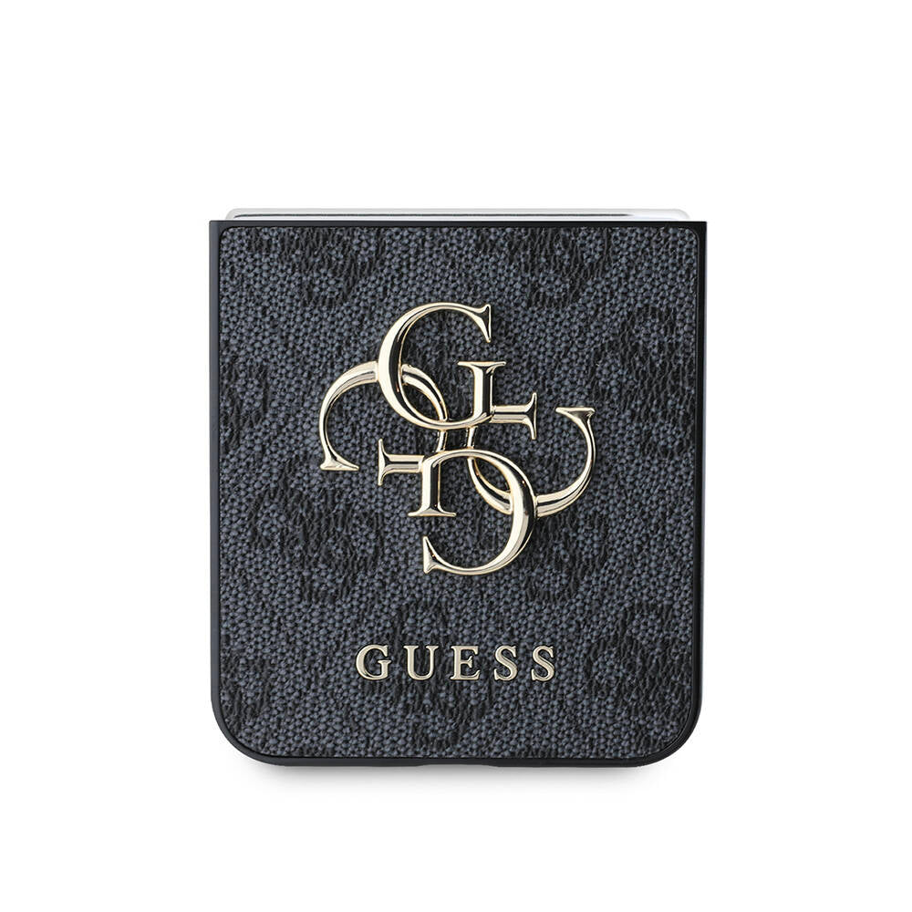 Galaxy Z Flip 6 Kılıf Guess Orijinal Lisanslı Leather Metal Logo Kılıf