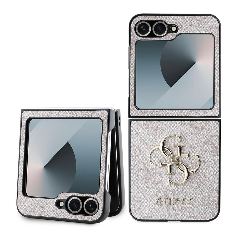 Galaxy Z Flip 6 Kılıf Guess Orijinal Lisanslı Leather Metal Logo Kılıf