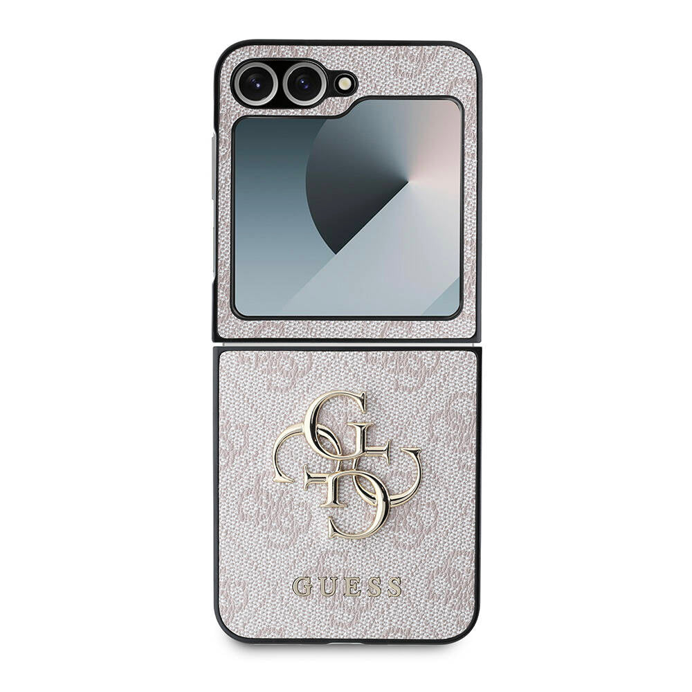 Galaxy Z Flip 6 Kılıf Guess Orijinal Lisanslı Leather Metal Logo Kılıf