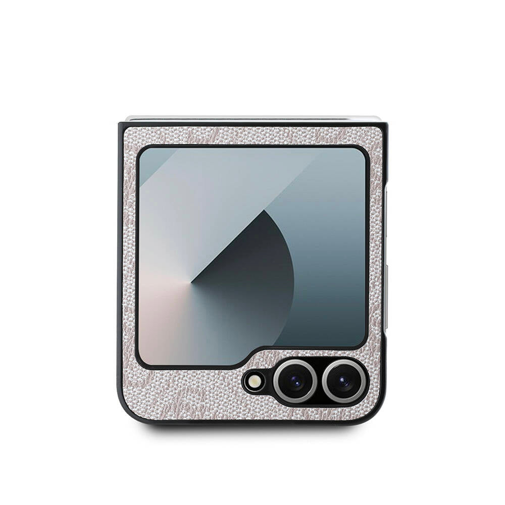 Galaxy Z Flip 6 Kılıf Guess Orijinal Lisanslı Leather Metal Logo Kılıf