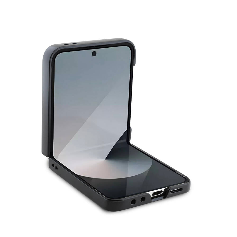 Galaxy Z Flip 6 Kılıf Guess Orijinal Lisanslı M-safe Şarj Özellikli Saffiano Metal Logo Kılıf