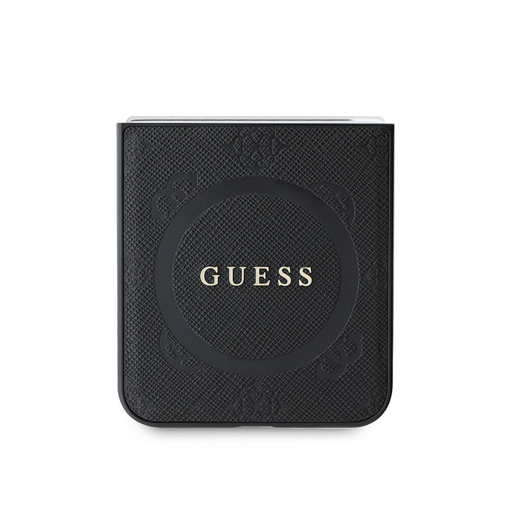 Galaxy Z Flip 6 Kılıf Guess Orijinal Lisanslı M-safe Şarj Özellikli Saffiano Metal Logo Kılıf