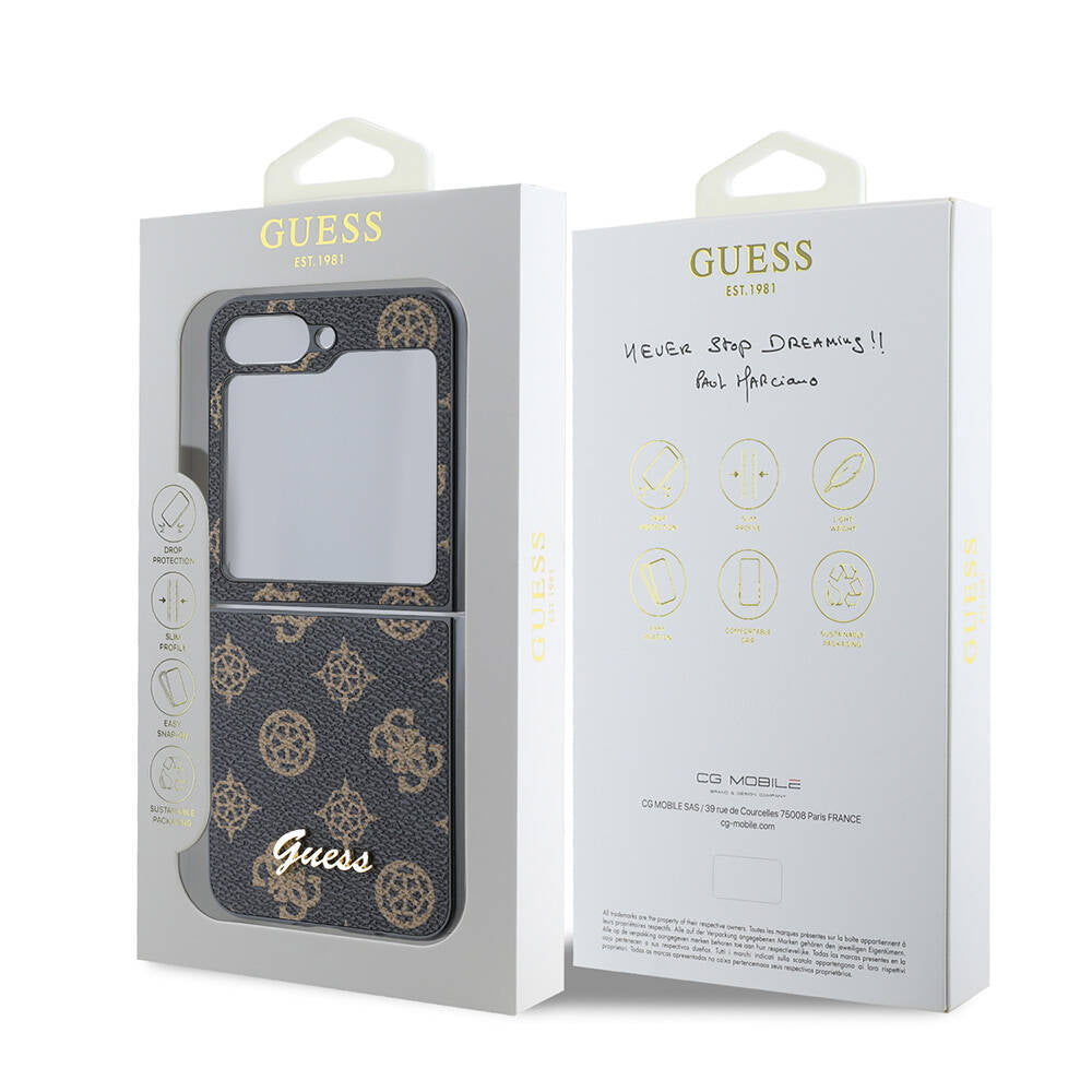 Galaxy Z Flip 6 Kılıf Guess Orijinal Lisanslı Peony Script Kılıf
