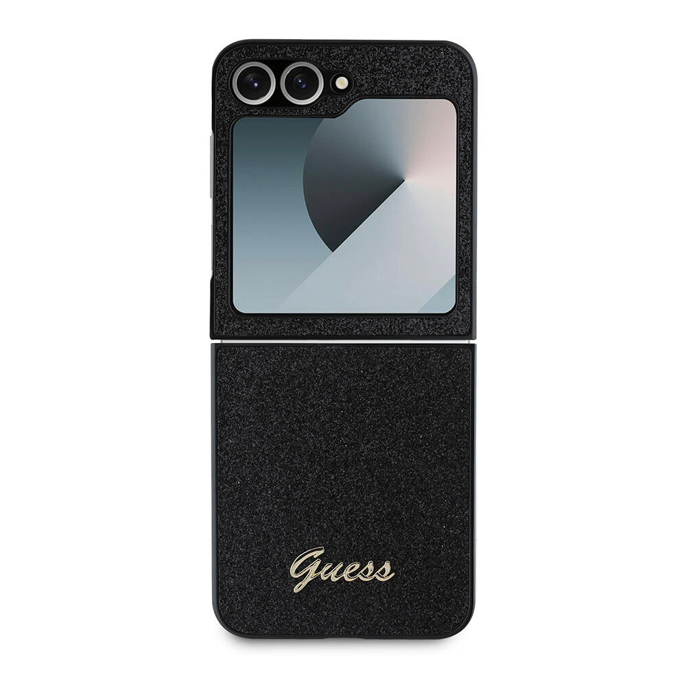 Galaxy Z Flip 6 Kılıf Guess Orijinal Lisanslı Yazı Logolu Glitter Script Kılıf