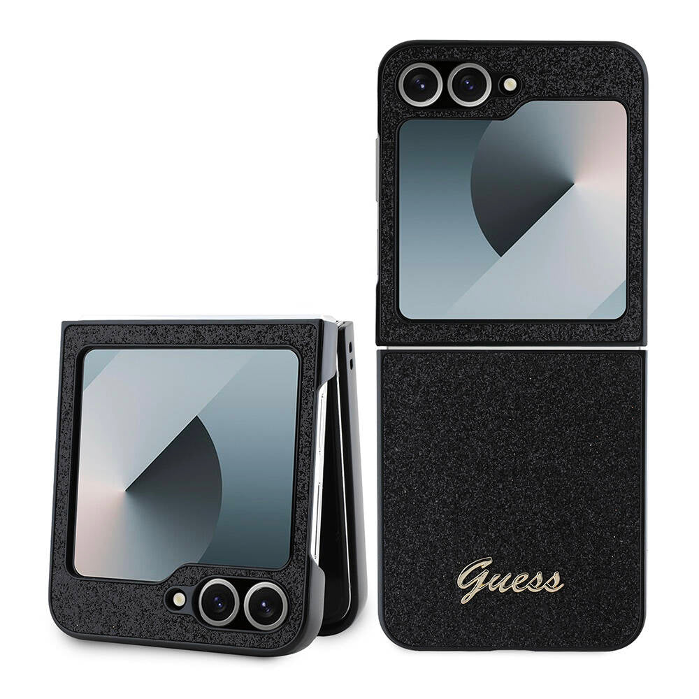 Galaxy Z Flip 6 Kılıf Guess Orijinal Lisanslı Yazı Logolu Glitter Script Kılıf