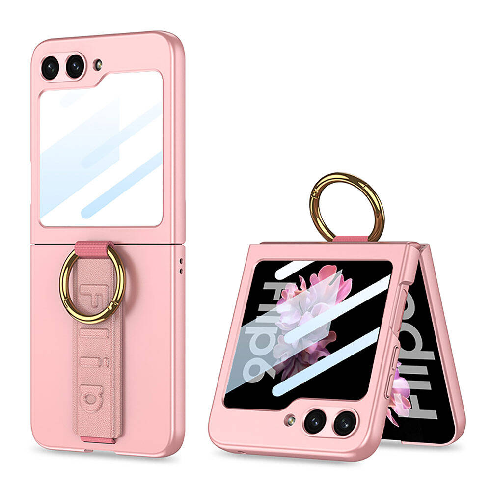 Galaxy Z Flip 6 Kılıf Kamera Korumalı Yüzüklü Zore Flip Ring Kıpta Kılıf