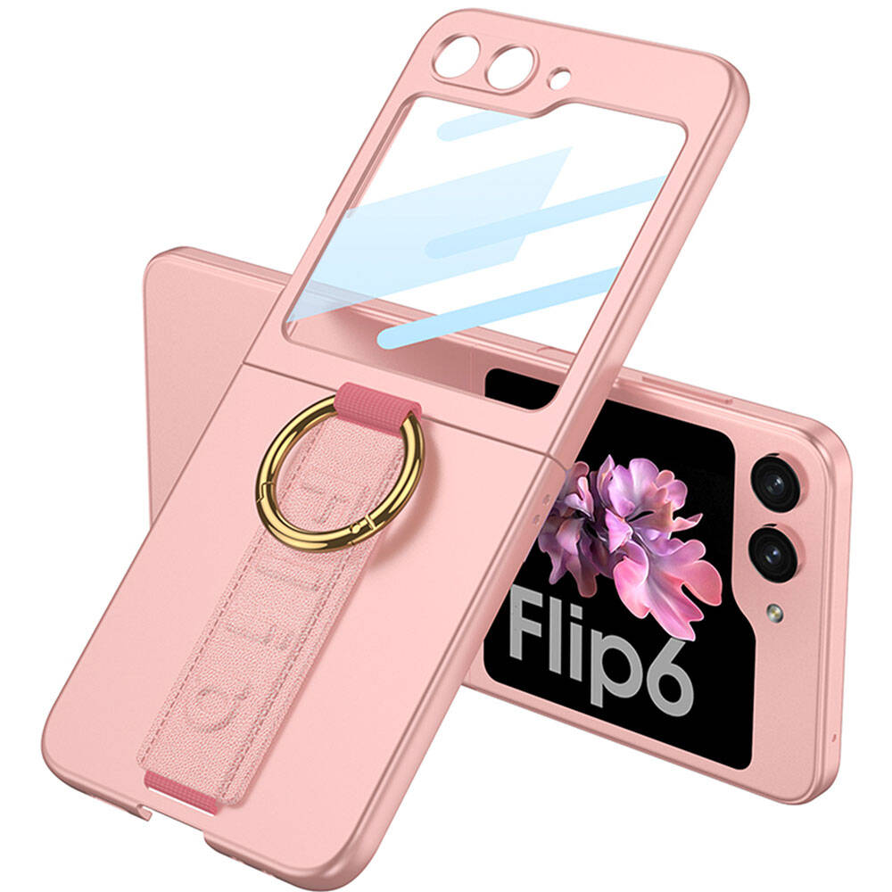 Galaxy Z Flip 6 Kılıf Kamera Korumalı Yüzüklü Zore Flip Ring Kıpta Kılıf