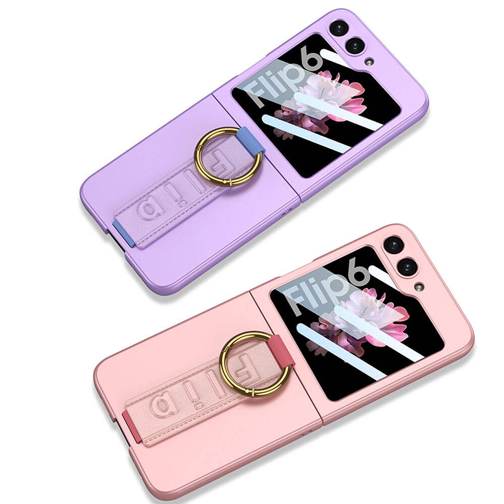 Galaxy Z Flip 6 Kılıf Kamera Korumalı Yüzüklü Zore Flip Ring Kıpta Kılıf