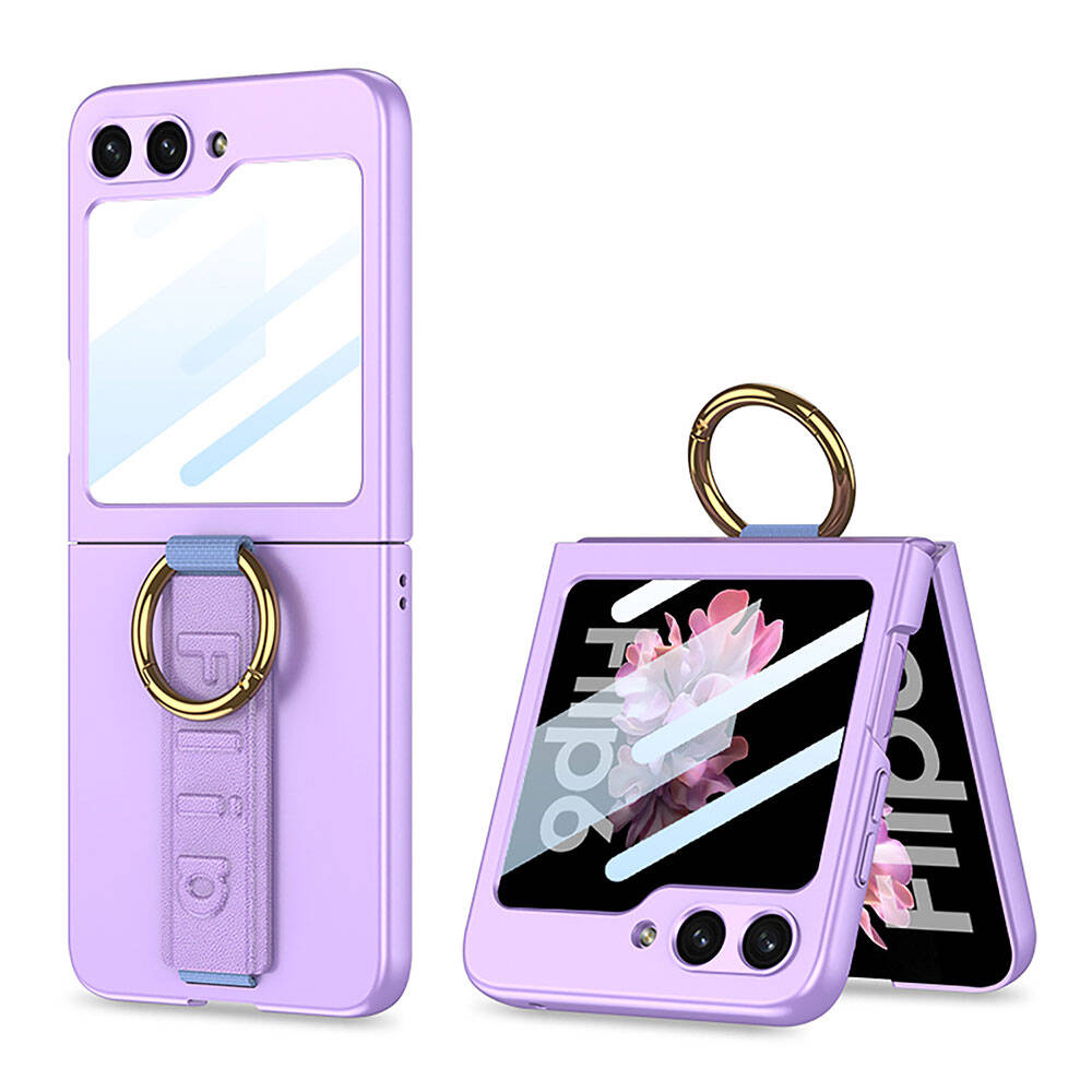 Galaxy Z Flip 6 Kılıf Kamera Korumalı Yüzüklü Zore Flip Ring Kıpta Kılıf