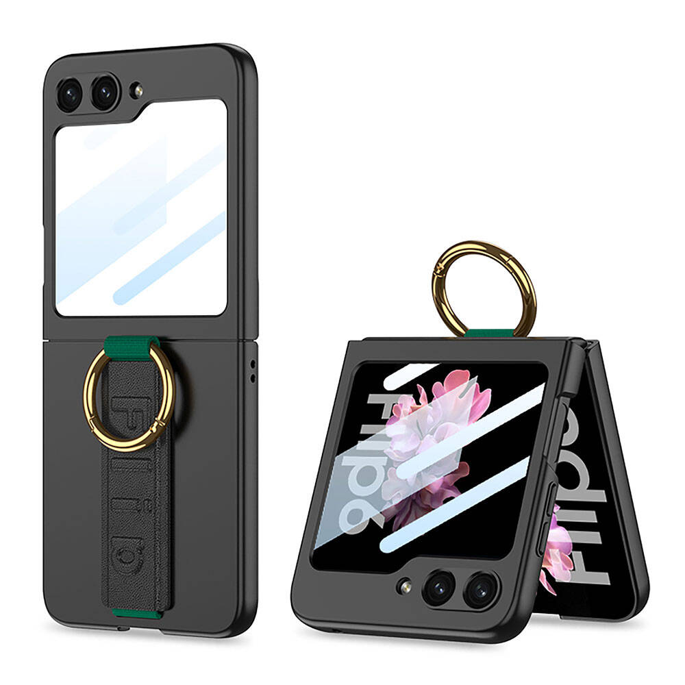 Galaxy Z Flip 6 Kılıf Kamera Korumalı Yüzüklü Zore Flip Ring Kıpta Kılıf