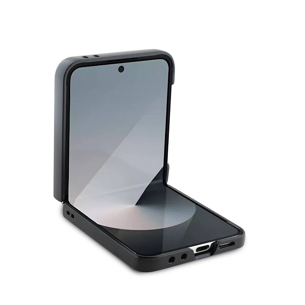 Galaxy Z Flip 6 Kılıf Lacoste Orijinal Lisanslı M-safe Şarj Özellikli Pike Desenli Arka Yüzey İkonik Timsah Dokuma Logolu Kılıf