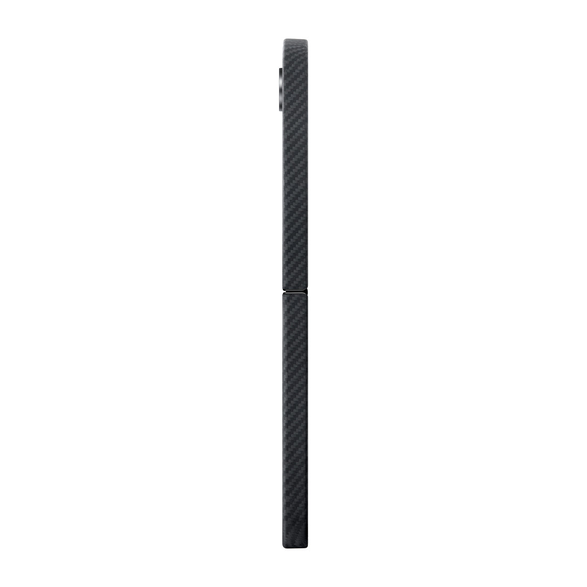 Galaxy Z Flip 6 Kılıf M-safe Şarj Özellikli 600D Aramid Karbon Fiber Pitaka Ultra-Slim Classic Serisi Black-Grey Twill Kılıf