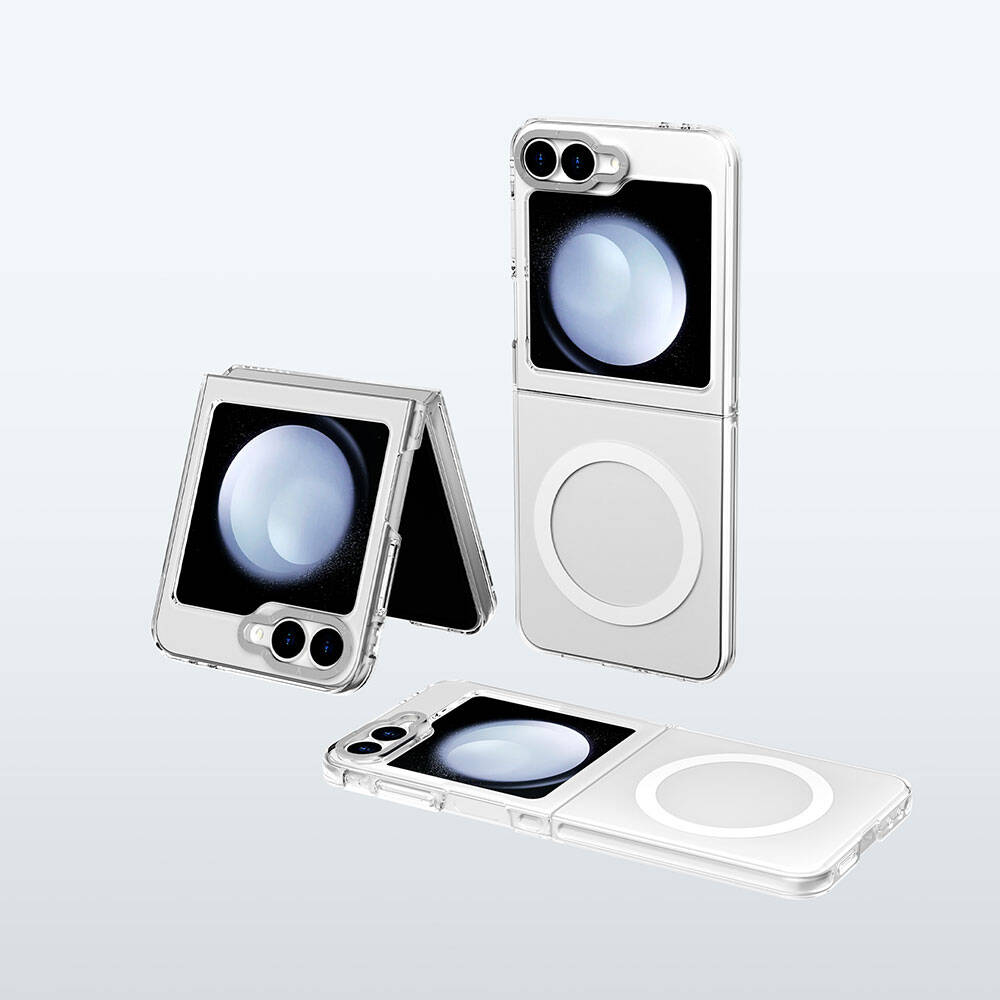 Galaxy Z Flip 6 Kılıf M-safe Şarj Özellikli Şeffaf Youngkit Crystal Shield Serisi Kılıf