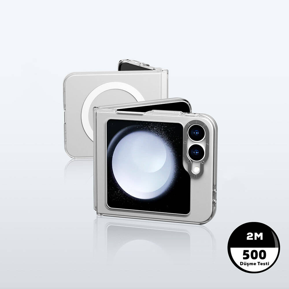 Galaxy Z Flip 6 Kılıf M-safe Şarj Özellikli Şeffaf Youngkit Crystal Shield Serisi Kılıf