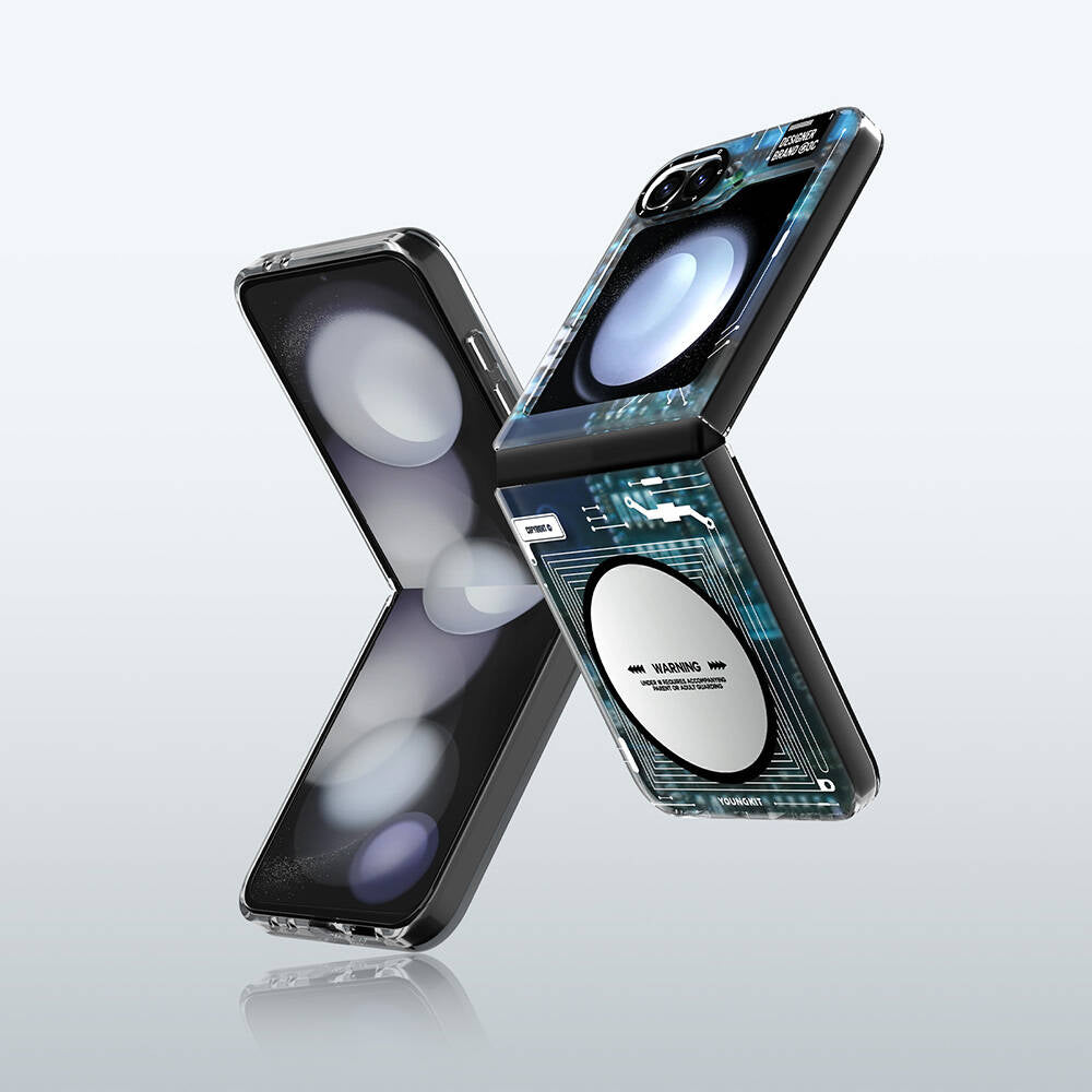 Galaxy Z Flip 6 Kılıf M-safe Şarj Özellikli Youngkit Technology Serisi Kılıf