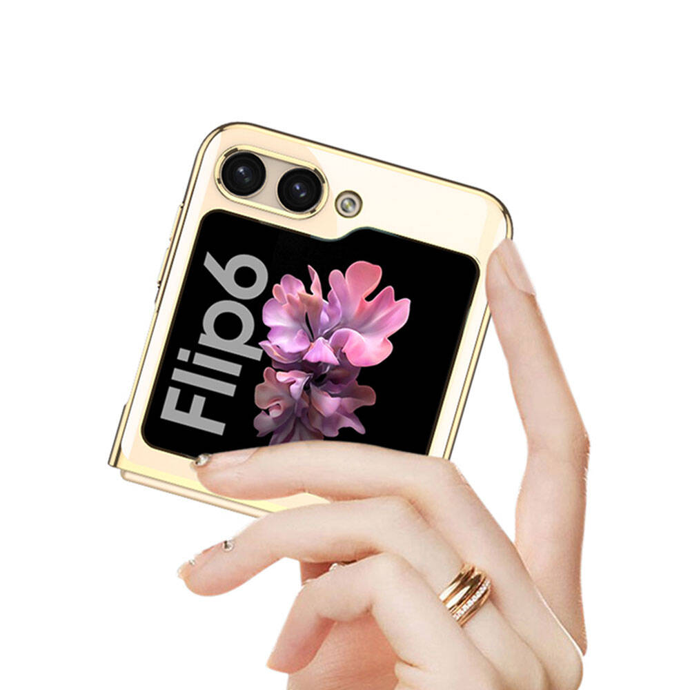 Galaxy Z Flip 6 Kılıf Zore Full Camlı Kıpta Kılıf