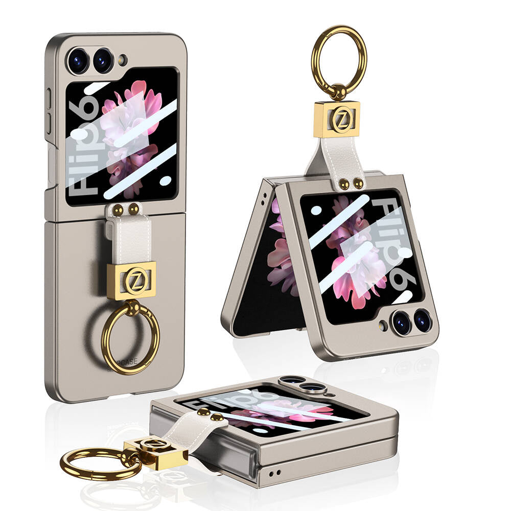 Galaxy Z Flip 6 Kılıf Zore Z Harfli Yüzüklü Kıpta Kılıf