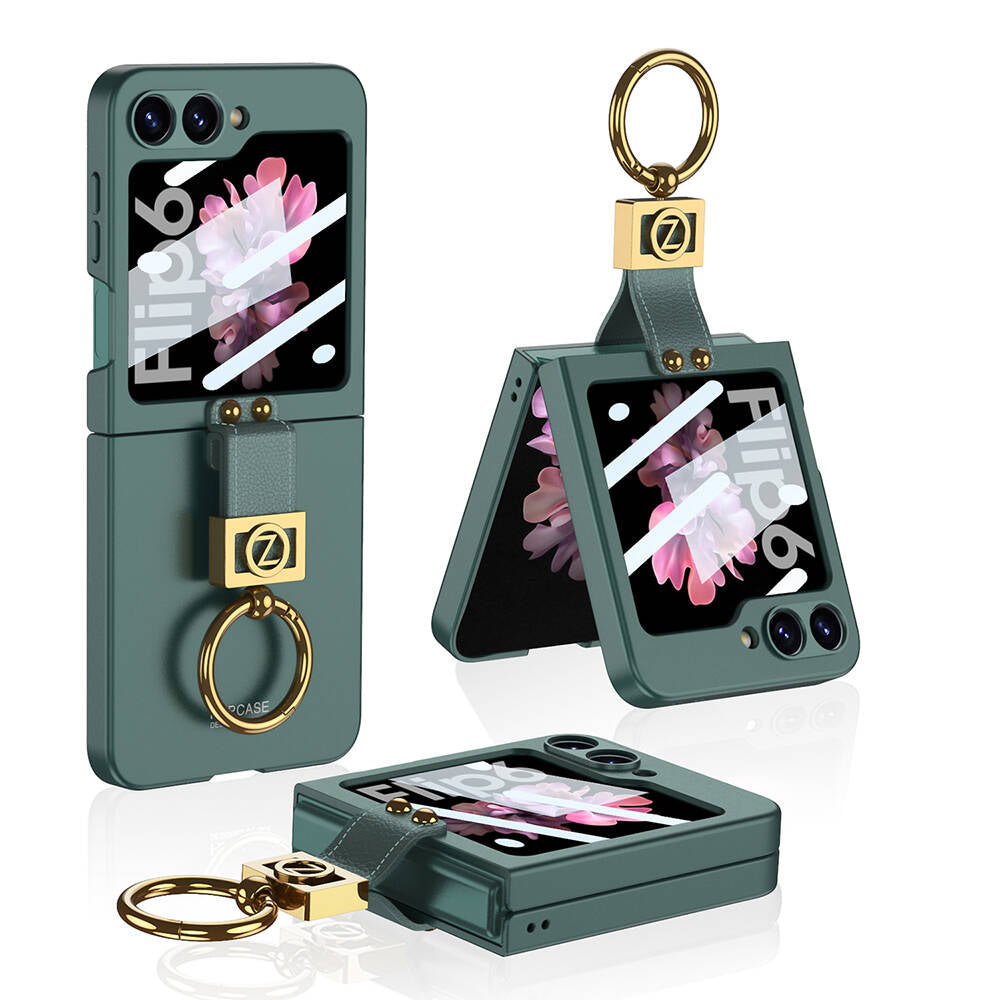 Galaxy Z Flip 6 Kılıf Zore Z Harfli Yüzüklü Kıpta Kılıf