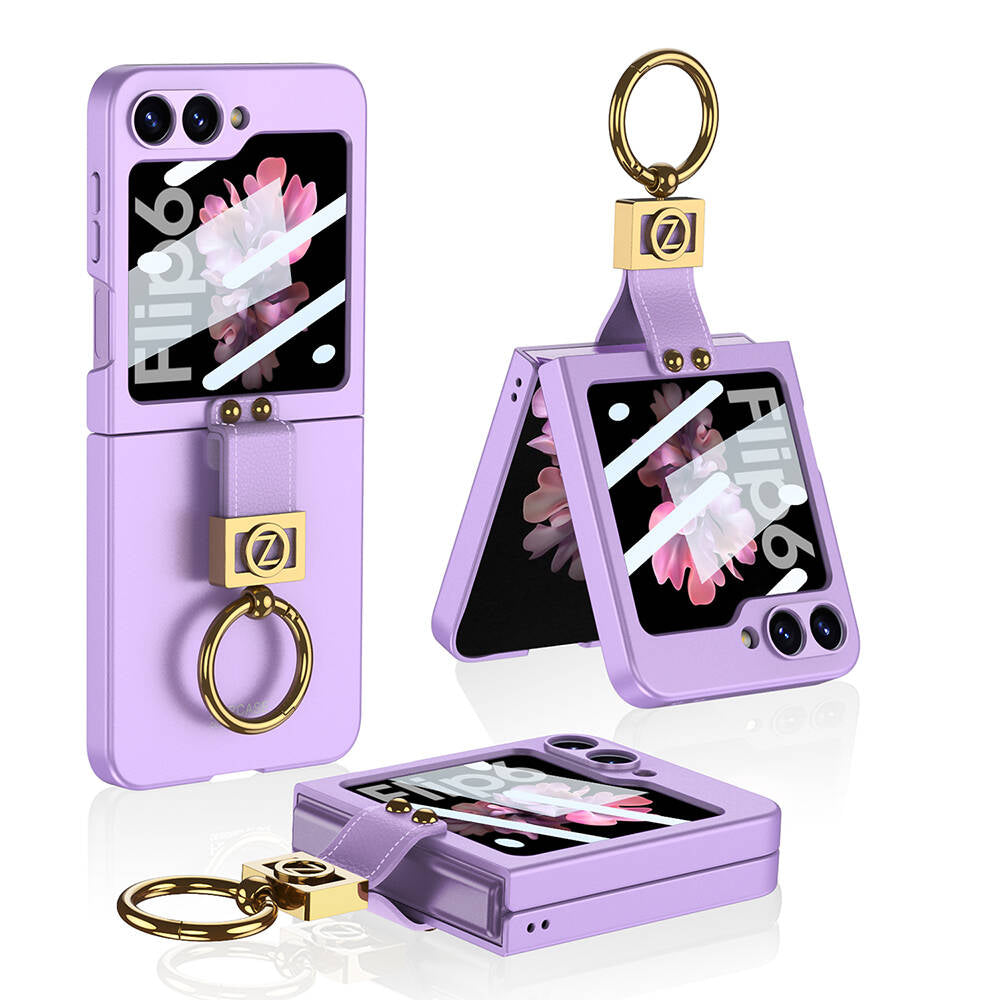 Galaxy Z Flip 6 Kılıf Zore Z Harfli Yüzüklü Kıpta Kılıf