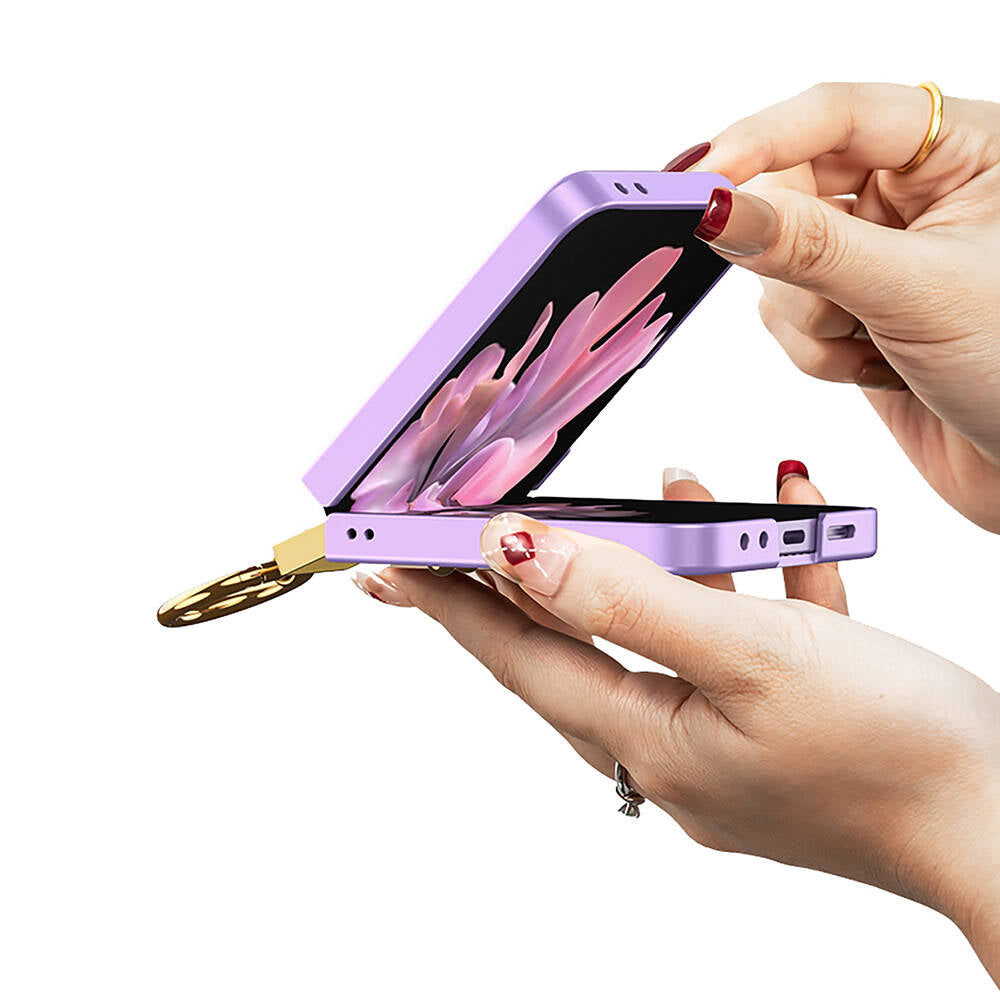 Galaxy Z Flip 6 Kılıf Zore Z Harfli Yüzüklü Kıpta Kılıf