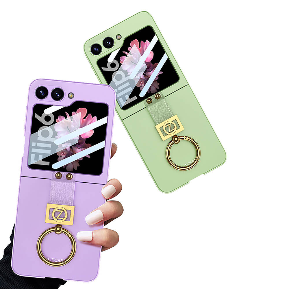 Galaxy Z Flip 6 Kılıf Zore Z Harfli Yüzüklü Kıpta Kılıf