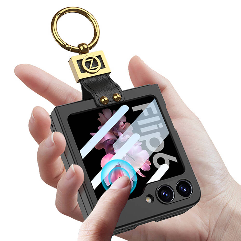 Galaxy Z Flip 6 Kılıf Zore Z Harfli Yüzüklü Kıpta Kılıf
