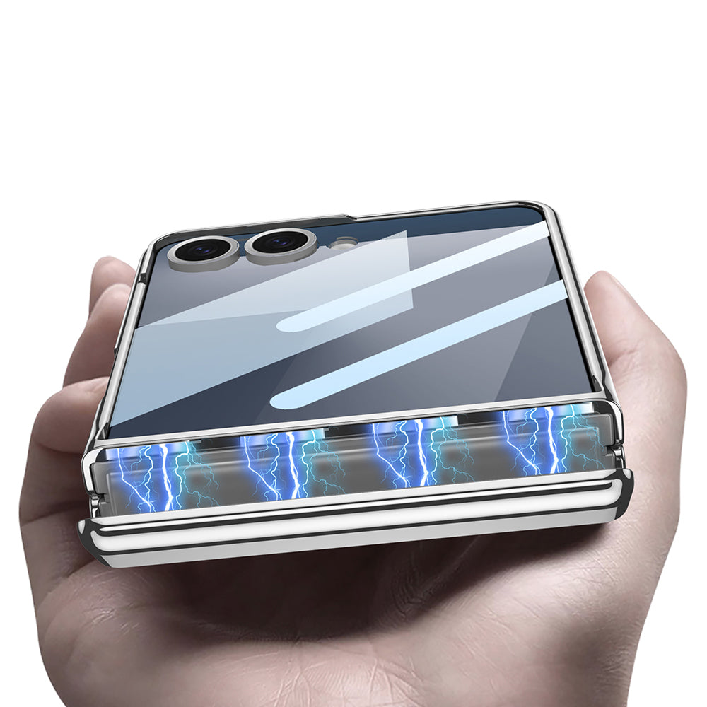 Galaxy Z Flip 7 Kılıf Kamera Korumalı Şeffaf Tasarımlı Zore Lego Standlı Kılıf