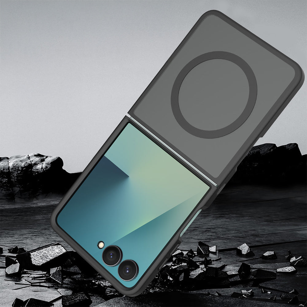 Galaxy Z Flip 7 Kılıf M-Safe Şarj Özellikli Kamera Korumalı Zore Lunex Kılıf