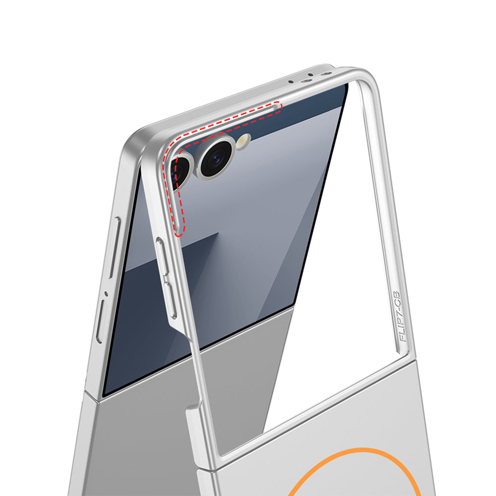 Galaxy Z Flip 7 Kılıf Wireless Şarj Özellikli Zore Kıpta M-safe Kılıf