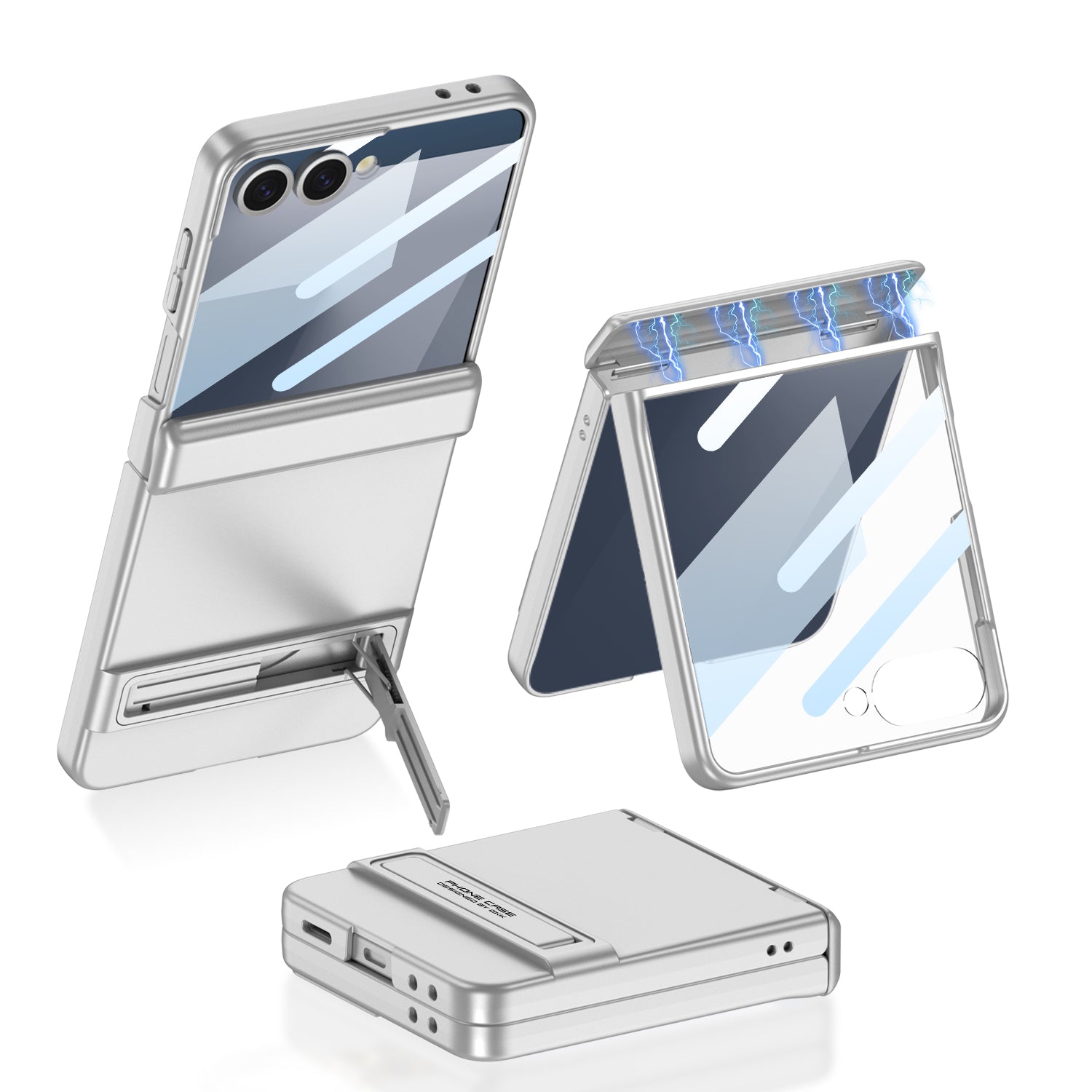 Galaxy Z Flip 7 Kılıf Zore Kıpta Standlı Kılıf