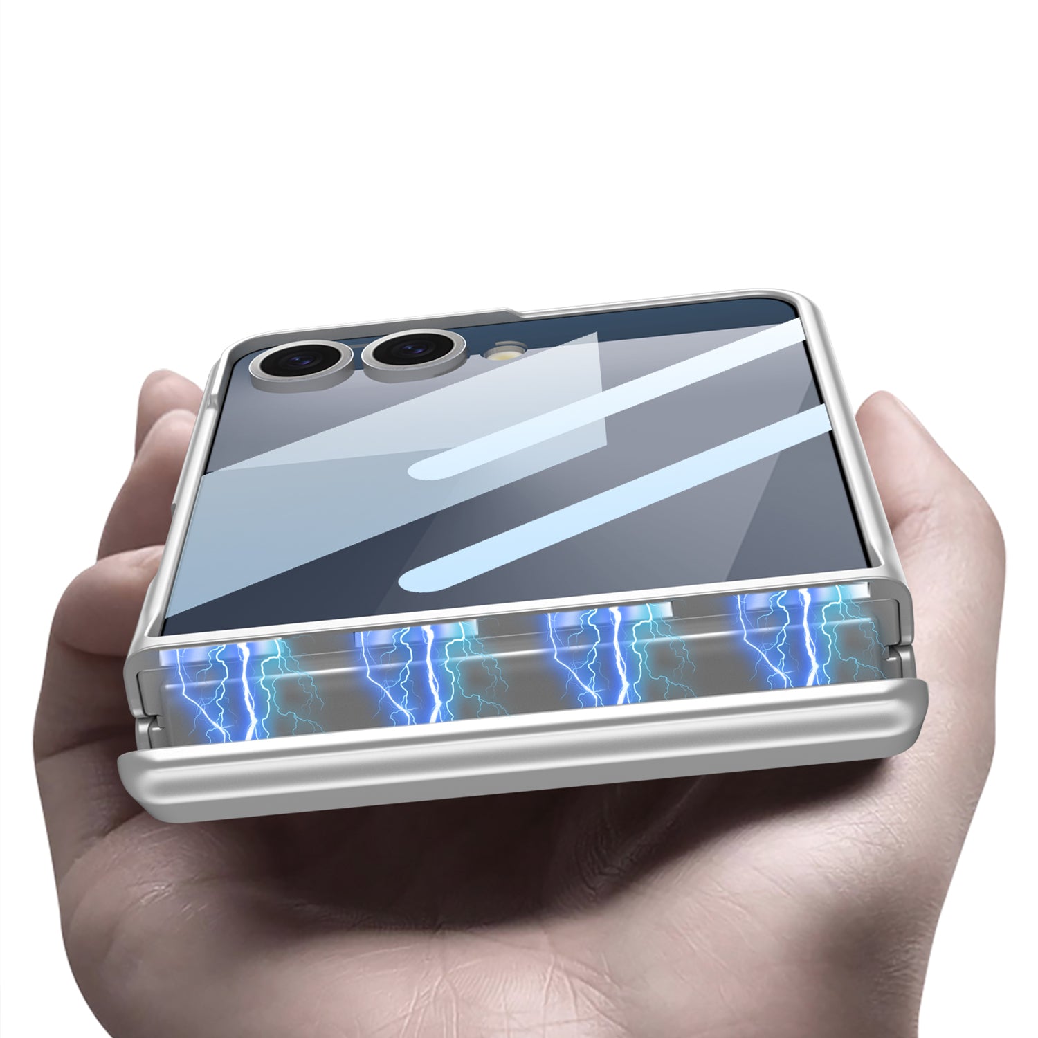 Galaxy Z Flip 7 Kılıf Zore Kıpta Standlı Kılıf