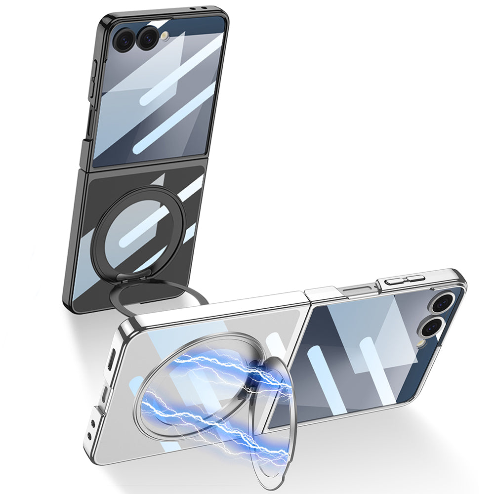 Galaxy Z Flip 7 M-safe Şarj Özellikli Zore Kıpta KPT-02 Standlı Kılıf