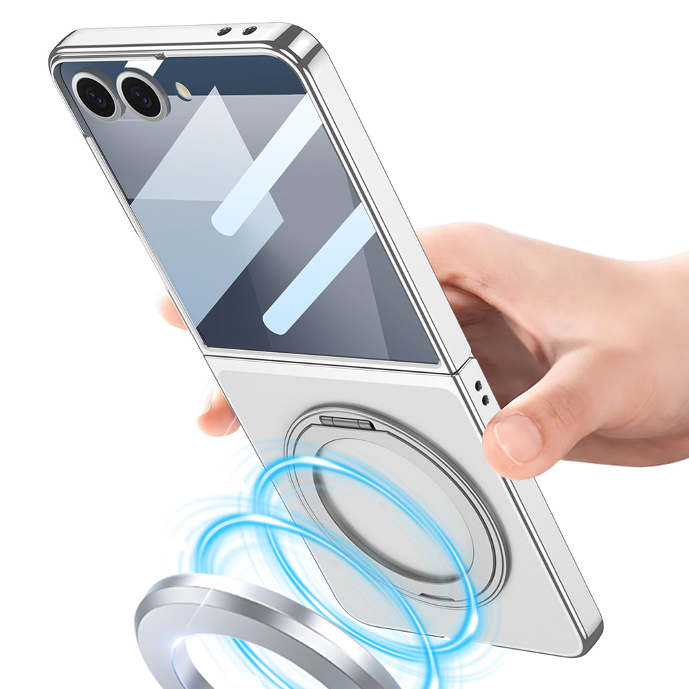 Galaxy Z Flip 7 M-safe Şarj Özellikli Zore Kıpta KPT-02 Standlı Kılıf