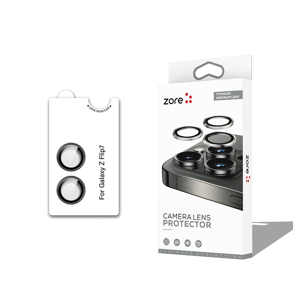 Galaxy Z Flip 7 Zore CL-12 Premium Safir Parmak İzi Bırakmayan Anti-Reflective Kamera Lens Koruyucu