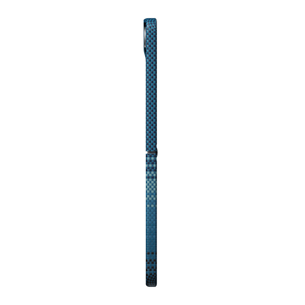 Galaxy Z Flip 8 Kılıf M-safe Şarj Özellikli Aramid Karbon Fiber Pitaka Tactile Woven Sunset-Moonrise Serisi Kılıf