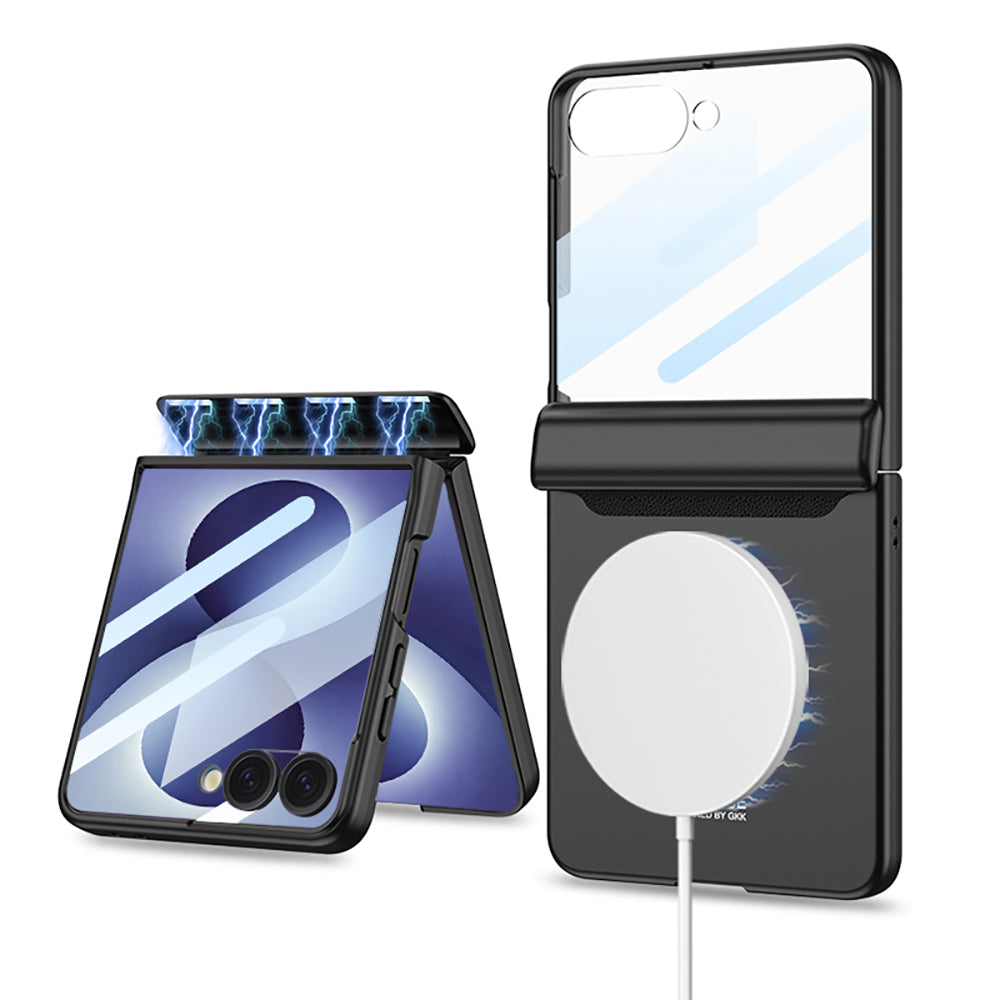 Galaxy Z Flip 8 Kılıf M-safe Şarj Özellikli Zore Kıpta KPT-04 Sert PC Kılıf