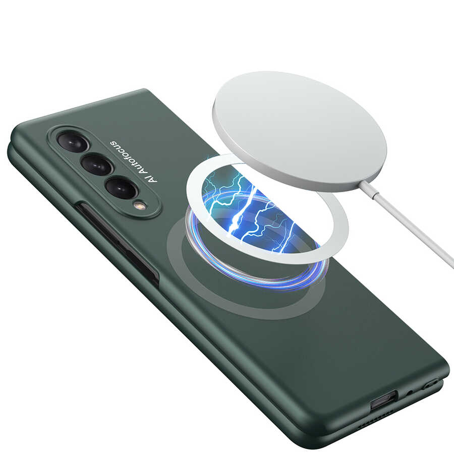 Galaxy Z Fold 3 Kılıf Wireless Şarj Özellikli Zore Kıpta M-safe Kılıf