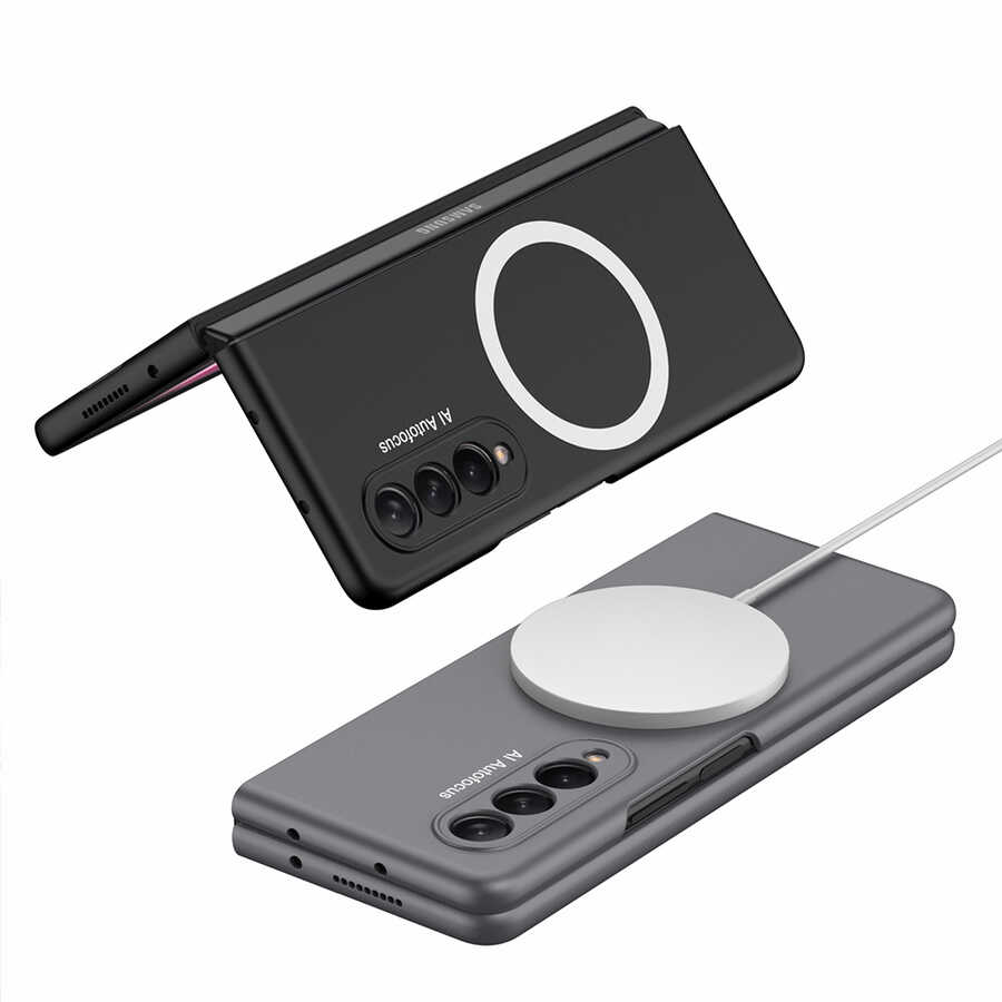 Galaxy Z Fold 3 Kılıf Wireless Şarj Özellikli Zore Kıpta M-safe Kılıf