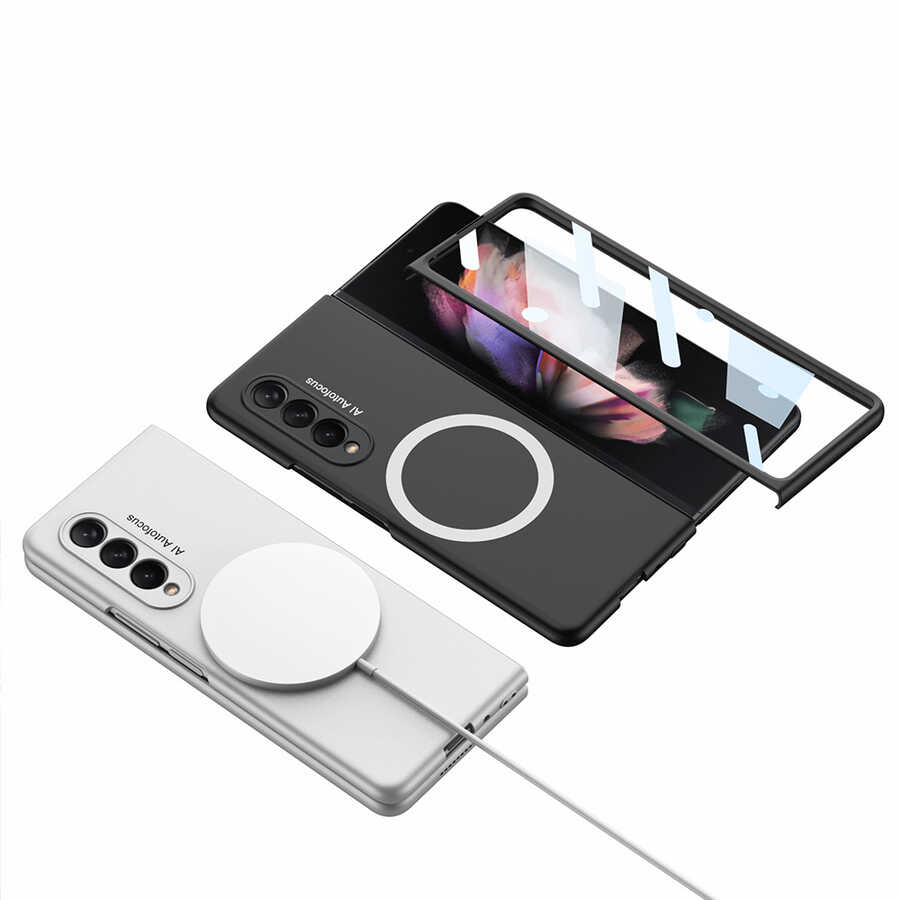 Galaxy Z Fold 3 Kılıf Wireless Şarj Özellikli Zore Kıpta M-safe Kılıf