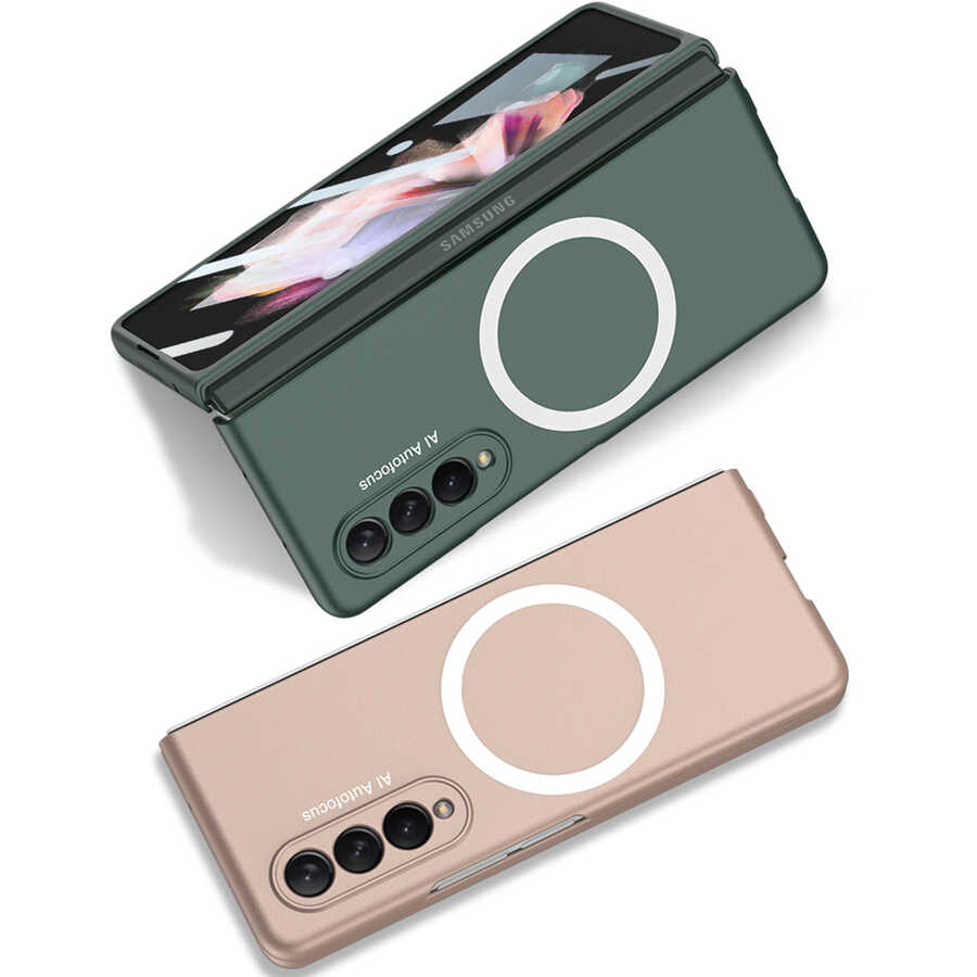 Galaxy Z Fold 3 Kılıf Wireless Şarj Özellikli Zore Kıpta M-safe Kılıf