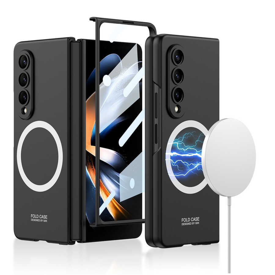 Galaxy Z Fold 4 Kılıf Wireless Şarj Özellikli Zore Kıpta M-safe Kılıf